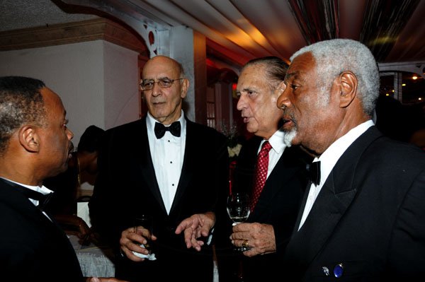 Winston Sill / Freelance Photographer
Talking business are (from left) Milton Samuda, Sameer Younis, Michael Ammar Snr and Ray Campbell.

The Civic Affairs Committee of the Jamaica Chambern of Commerce 30th annual Grand Charity Ball, held at the Jamaica Pegasus Hotel, New Kingston on Saturday night November 5, 2011.