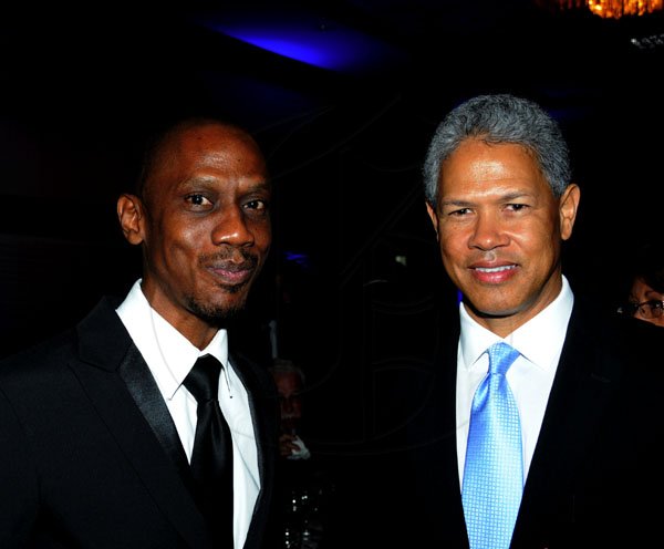 Winston Sill / Freelance Photographer
Christopher Jarrett (left), managing director of Altamont Court Hotel, stops for a pic with Donovan Perkins, CEO of PanCaribbean.

The Civic Affairs Committee of the Jamaica Chambern of Commerce 30th annual Grand Charity Ball, held at the Jamaica Pegasus Hotel, New Kingston on Saturday night November 5, 2011.
