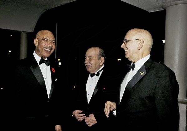 Winston Sill / Freelance Photographer
The Jamaica Chamber of Commerce (JCC) Civic Affairs Committee annual Grand Charity Ball, held at the Jamaica Pegasus Hotel, New Kingston on Saturday night November 3, 2012. Here are Governor General Sir Patrick Allen (left); Francis Kennedy (centrte); and Sameer Younis (right).