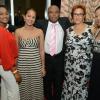 Rudolph Brown/Photographer
Raymond Walter, CEO of Caribbean Assurance Brokers pose with from left Elizabeth Budhu, Lesley Touzalin, Marigold Naar and Nicole Walker at the JCCUL 72nd anniversary Dinner and awards Banquet at the Ritz Carlton on Saturday, May 17, 2013