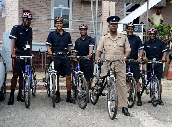 Winston Sill/Freelance Photographer
The Jamaica Constabulary Force (JCF) area 4 Kingston Central Division, Quick Response Bicycle Patrol Training Course Closing Ceremony, held at Kingston Central  Police Station, on Friday June 6, 2014.