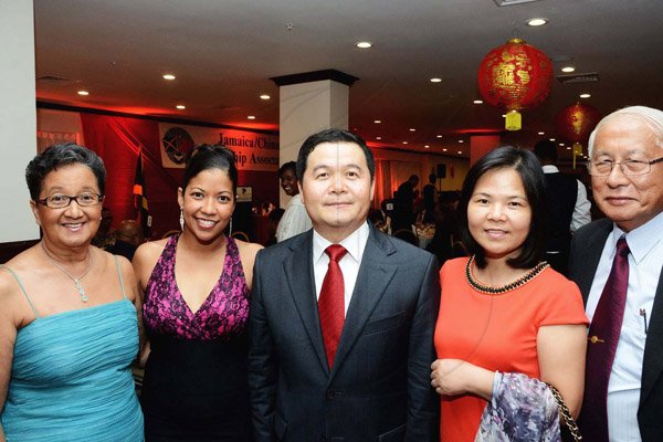 Winston Sill/Freelance Photographer
From left President of the JCFA, Fay Pickersgill, her daughter Taryn Pickersgill, Ambassador of the people's republic of China Dong Xiaojun and his wife Xia Zhishun and Wilson Look-kin
