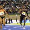 Ricardo Makyn/Staff Photographer
The United States' Carmelita Jeter (left) wins the women's 100 metres, while Jamaica's Kerron Stewart (centre) and Sherone Simpson lean for the finish, at the JN Jamaica International Invitational, at the National Stadium on Saturday night.


 7.5.2011
