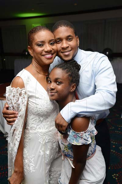Rudolph Brown/ Photographer<\n>Birthday girl Joan Forrest-Henry, pose with her kids Brandon and Kaelia Henry.<\n>at her 25/25 birthday celebration with families and friends at the Jamaica Pegasus Hotel in New Kingston on Saturday, June 30, 2018<\n>