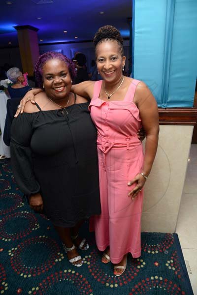 Rudolph Brown/ PhotographerLorna Reynolds Minott, (right) and Veveene McLachlan at Joan Forrest-Henry 25/25 birthday celebration with families and friends at the Jamaica Pegasus Hotel in New Kingston on Saturday, June 30, 2018