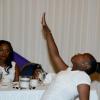 Winston Sill/Freelance Photographer
Judith Thompson 40th Birthday Celebrations and Engagement, held at the Jamaica Pegasus Hotel, New Kingston on Saturday night April 5, 2014. Here Brittney Robotham (right) performs a dance for her Mom Judth Thompson (left).
