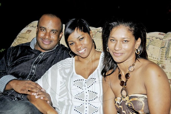 Winston Sill / Freelance Photographer
Ian Lyn host  Birthday Party for June Daley, President of Miss Jamaica UK Pageant, held at Waterworks Road on Monday night February 4, 2013. Here are Ian Lyn (left); Vacciana Bruff (centre); and Dr. Kurdell Espinosa (right).