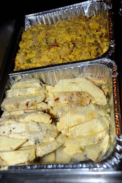 Winston Sill/Freelance Photographer
Jamaican Dish Ackee and Saltfish, paired with roasted Breadfruit from Kamilah's Lasagne
Kgn. Kitchen Night Market, held at Hope Gardens, Old Hope Road on Saturday night August 24, 2013.