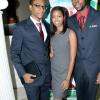 Rudolph Brown/Photographer
Kristen Hutchinson pose with her brothers  Antoan Hutchinson, (left) and Gibran Hutchinson at the official open of Kris An Charles Investment Company Limited new office at the launch on 2 Eureka Crescent in Kingston on Thursday, September 5, 2013
