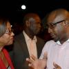 Winston Sill/Freelance Photographer
Kingston and St. Andrew Corporation (KSAC) Christmas Tree Lighting Ceremony and Concert, held at St. William Grant Park, Downtown, Kingston on Wednesday night December 3, 2014. Here are Sonia Fuller (left); Custos Steadman Fuller (centre); and  Andrew Swaby (right), Deputy Mayor, KSAC.
