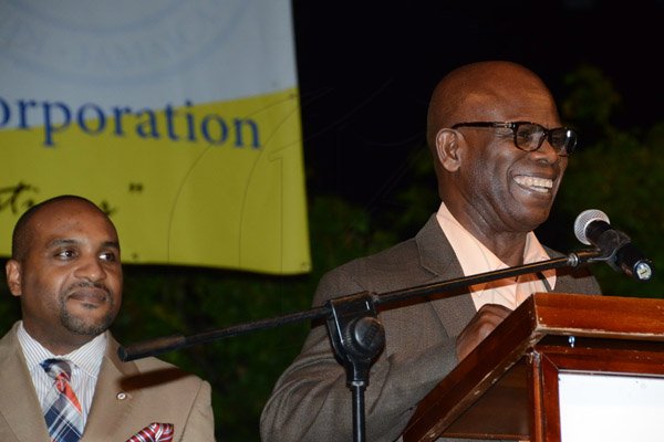 Winston Sill/Freelance Photographer
Kingston and St. Andrew Corporation (KSAC) Christmas Tree Lighting Ceremony and Concert, held at St. William Grant Park, Downtown, Kingston on Wednesday night December 3, 2014. Here are Robert Hill (left), Town Clerk; and Custos Steadman Fuller (right).