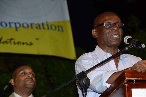 Winston Sill/Freelance Photographer
Kingston and St. Andrew Corporation (KSAC) Christmas Tree Lighting Ceremony and Concert, held at St. William Grant Park, Downtown, Kingston on Wednesday night December 3, 2014. Here are Robert Hill (left), Town Clerk; and Desmond McKenzie (right).