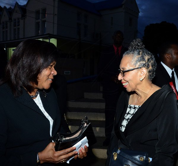 Winston Sill/Freelance Photographer
The Council of Legal Education, Norman Manley Law School Ceremony for The Presentation of Graduates, held at the Karl Hendrickson Auditorium, Jamaica College, Old Hope Road on Saturday night September 27, 2014. Here are Chief Justice Zaila? McCall (left0; and Justice Hilary Phillips (right).