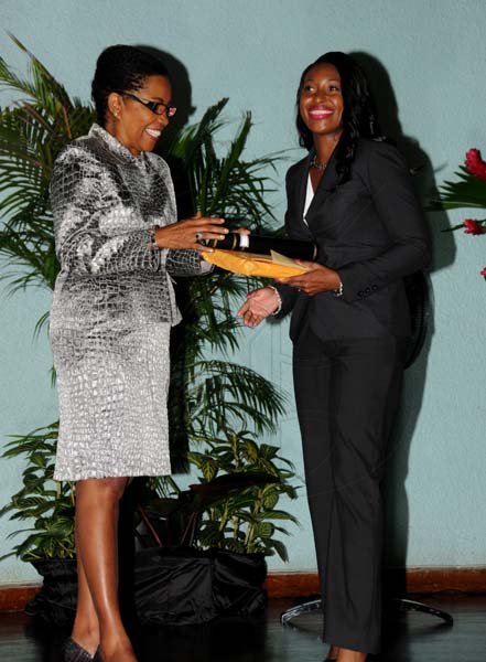 Winston Sill/Freelance Photographer
The Council of Legal Education, Norman Manley Law School ceremony for The Presentation of Graduates, held at UWI, Mona Campus on Saturday night September 28, 2013. Here are Jacqueline Samuels-Brown (left), Chairman, Council of Legal Education; and Lecia-Gaye Gordon Taylor (right).