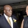 Rudolph Brown/Photographer
Dawn Satterwaite Allen chat with her husband Terrence Allen at the Lay Magistrates Association of Jamaica (Kingston Chapter) Annual Banquet at the Wyndam Kingston Hotel on Saturday, September 24-2011