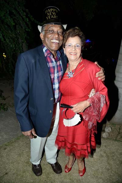 Rudolph Brown/Photographer
Prof. Errol Morrison and his wife Dr. Fay Whitbourne pose at the Luminous new year's Eve party at Hope Gardens on Tuesday, December 31, 2013