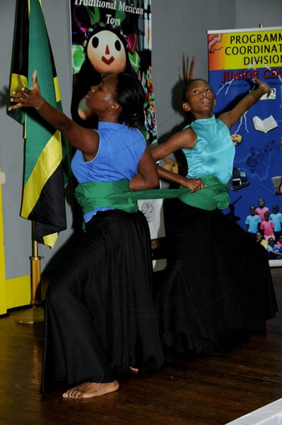 Winston Sill / Freelance Photographer
The Embassy of Mexico in collaboration with the Institute  of Jamaica presents The Traditional Mexican Toy Exhibition opening ceremony, held at the Institute Junior Centre, East Street, Kingston on Thursday February 28, 2013. Here are East Street Junior Centre Dancers.
