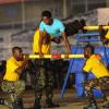 Ian Allen/Photographer
Now that takes skill. Members of the Jamaica Defence Force participate in physical education drills at the Jamaica Military Tattoo 2012 at Up Park Camp on Thursday June 28.