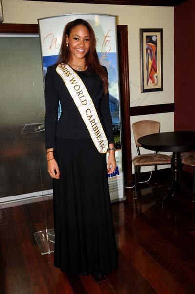 Winston Sill/Freelance Photographer
Miss Jamaica World 2013 and Miss World Caribbean Gina Hargitay return from Miss World Contest, at Norman Manley International Airport on Monday October 14, 2013. Here is Gina Hargitay.