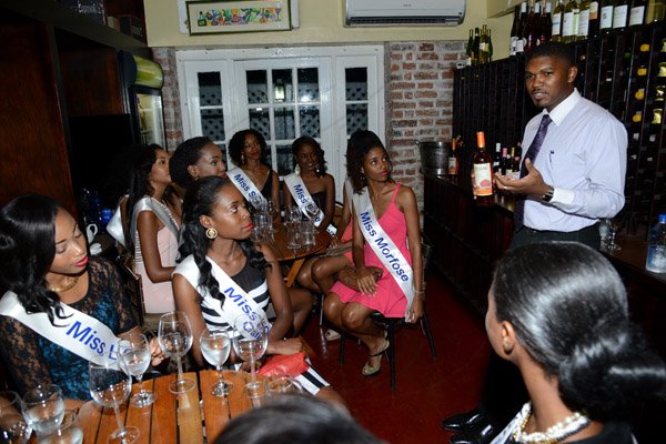 Winston Sill/Freelance Photographer
Miss Jamaica World Contestants  at Wine Tasting Function, held at Bin 26, Devon House Complex, Hope Road on Thursday night June 12, 2014.