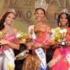 Photo by Janet Silvera 
Miss Jamaica World 2013 Gina Hargitay (centre) is flanked by first runner-up, Jenaae Jackson (right) and 2nd runner-up, Amanda McCreath during the coronation show at the Montego Bay Convention Centre on Sunday night.