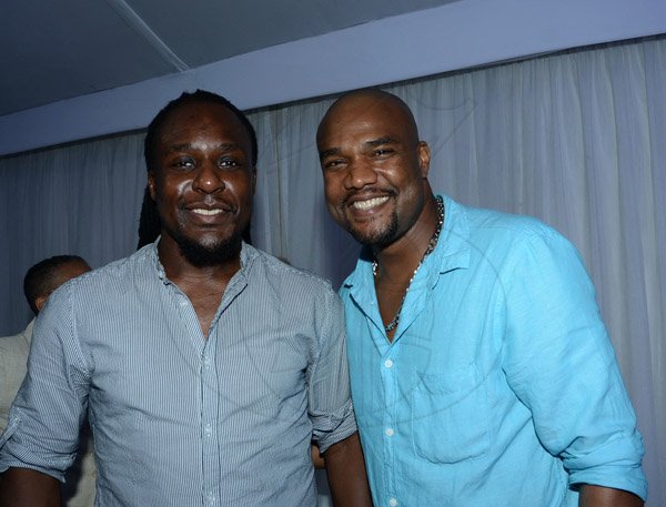 Winston Sill/Freelance Photographer
Miss Universe Jamaica 2014 Kingston Launch, held at the Spanish Court Hotel, St. Lucia Avenue, New Kingston on Monday night June 16, 2014. Here are Fashion Designers Gavin Douglas (left); and Karl Williams (right).