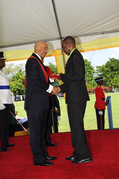 Ricardo Makyn/Staff Photographer
Ceremony of investiture and presentation of National Honours and awards 2012 at Kings House on Monday 15.10.2012