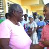 Marc Roye/Reporter
Election Day
PNP candidate for South West St. Elizabeth Hugh Buchanan greets senior citizen Marilyn Lalor during a visit to the Black River High School Polling Station.