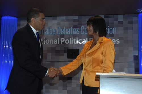 Ian Allen/Photographer
Third political debate between the Prime Minister Andrew Holness and the Opposition Leader Portia Simpson-Miller.