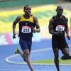 Ricardo Makyn/Staff Photographeer
Left Julian Forte and Marvin Anderson in Heat 5   of  the Men's 200 Meter on Saturday   at the Supreme Ventures JAAA National Senior Championship at the National Stadium
