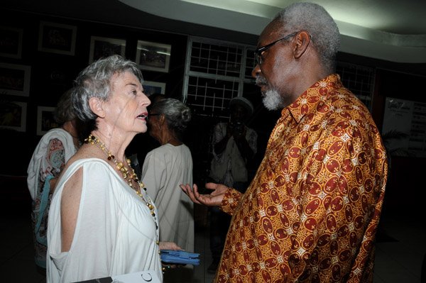 Winston Sill/Freelance Photographer
National Dance Theatre Company (NDTC) 51st Season of Dance, opening night, held at Little Theatre, Tom Redcam Drive on Friday night July 26, 2013.  Here are Glynn Manley (left); and former Prime Minister PJ Patterson (right).