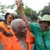 Rudolph Brown/Photographer
PNP and JLP supporters party after nomination on West and Beeston Street in West Kingston on Nomination Day on Tuesday, February 9, 2016