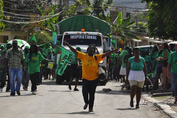 Janet Silvera Photo 
 
West Central St. James MP, Clive Mullings' chariot of inspiration making its way to the Catherine Hall Primary School Nomination Centre this morning.