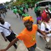 Ricardo Makyn/Staff Photographer
JLP Supporters and a PNP  supporter in Yallahs Western St Thomas on Nomination Day on Monday 12.12.2011