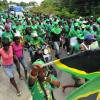 Ricardo Makyn/Staff Photographer
JLP supporters in Yallahs  Western St Thomas on Nomination Day on Monday 12.12.2011