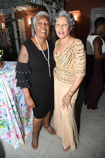 Rudolph Brown/ Photographerfrom left are Valda Green and Salia Jones at Norma Cohen  80th birthday party with family and friends at Orange Crescent in St. Andrew on Saturday January 19, 2019