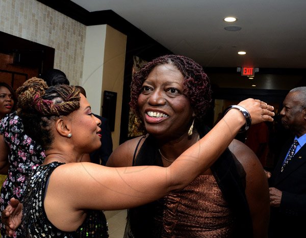Winston Sill/Freelance Photographer
The Press Association of Jamaica (PAJ) annual National Journaism Awaeds Banquet, held at the Jamaica Pegasus Hotel, New Kingston on Friday night November 28, 2014. Here are Dionne Jackson Miller (left); and Jenni Campbell (right).