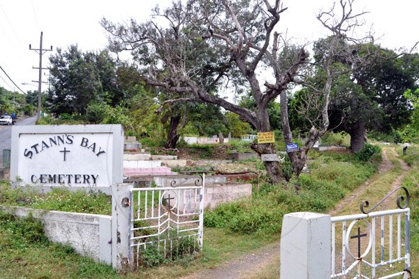 Jermaine Barnaby/Photographer
The St Ann's Bay cemetery along Edge Hill Road in St Ann's Bay during a tour of parish capital, St Ann's Bay on Saturday March 21, 2014.