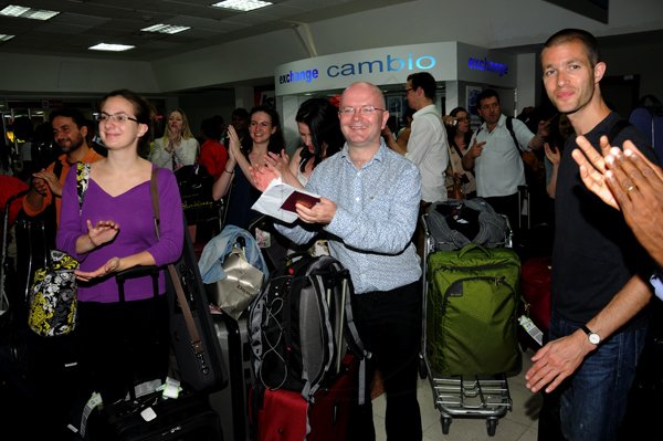 Winston Sill / Freelance Photographer
Arrival of The Royal Philharmonic Orchestra members, at Norman Manley International Airport on Monday September 10, 2012.