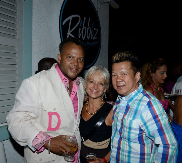 Winston Sill/Freelance Photographer
Minister Phillip Paulwell Birthday Party, held at Fort Charles, Port Royal on Saturday night January 11, 2014. Here are Don Creary (left); Kelly Tomblin (centre); and Brian Chung (right).