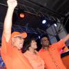 Jermaine Barnaby/Photographer
From left; Evon Redman, Prime Minister Portia Simpson Miller and Richard Parchment on stage at the PNP rally in Black River, St. Elizabeth on Sunday November 22, 2015.