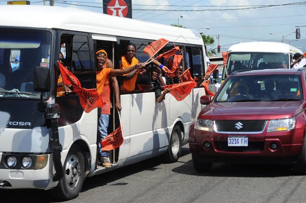 Ian Allen / Freelance Photographer
People's National party PNP motorcade this morning.