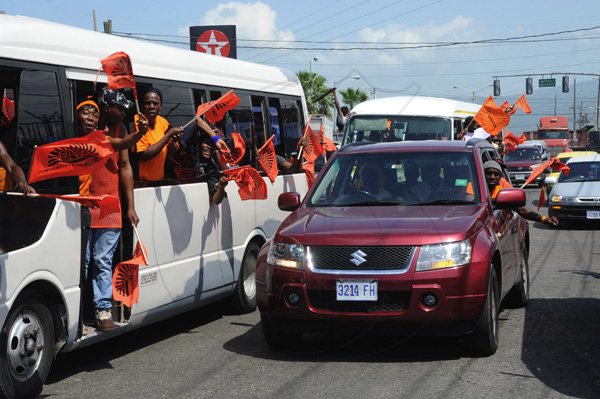 Ian Allen/ Photographer
People's National party PNP motorcade this morning.