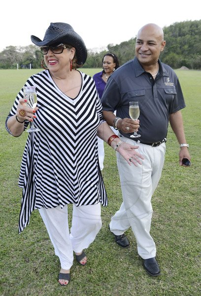Rudolph Brown/Photographer
Roger Grant and Janet Stewart at Scotia Private Client Group Jamaica Open Polo tournament at Caymanas Estate on Sunday, March 10-2013.