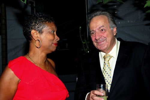Winston Sill / Freelance Photographer
Portia Simpson-Miller Foundation annual fundraising party, held at Norbrook Drive, St. Andrew on Friday night November 18, 2011. Here are Ingrid Green (left); and Abe Dabdoub (right).