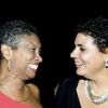 Winston Sill / Freelance Photographer
Ingrid Green (left) and Patricia Sutherland find something to laugh about at the Portia Simpson Miller Foundation's annual fund-raising party, held at Norbrook Drive, St Andrew on Friday night .