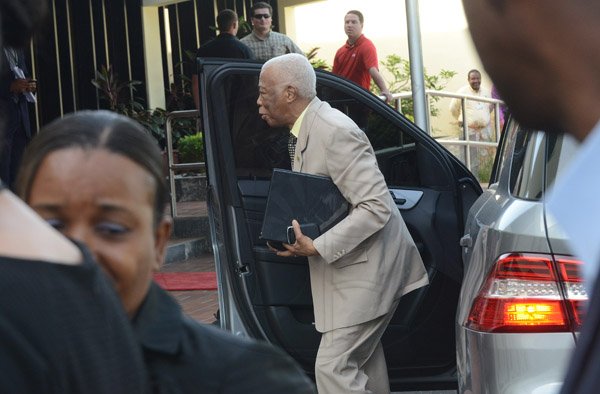 Rudolph Brown/Photographer
Minister A. J Nicholson arrive at Jamaican House before President Barack Obama arrival at Jamaica House, in Kingston, Jamaica on Thursday, April 9, 2015,