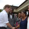 JIS
Prince Harry in Falmouth
His Royal Highness, Prince Henry of Wales (always known as Prince Harry) (at left), greets Director General in the Ministry of Tourism and Entertainment, Carole Guntley (second right), who is being introduced to him by Minister of State in the Ministry of Tourism and Entertainment, Hon. Damion Crawford (second left). Prince Harry had just arrived on the Falmouth Pier for the  second leg of his four-day visit to Jamaica.
