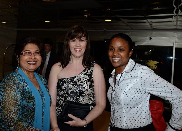 Winston Sill/Freelance Photographer
PRO Com 35th Anniversary Clients and Media Reception, held at the Jamaica Pegasus Hotel, New Kingston on Wednesday night December 4, 2013. Here are Jean Lowrie-Chin (left); Ruth O'Brien (centre); and Trisha Williams-Singh (right).