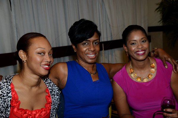 Winston Sill/Freelance Photographer
PRO Com 35th Anniversary Clients and Media Reception, held at the Jamaica Pegasus Hotel, New Kingston on Wednesday night December 4, 2013. Here are Helen Irving (left); Ann-Dawn Young Sang (centre); and Lisa-Marie Brown (right).